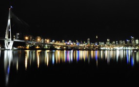 HDR 澳洲悉尼 Anzac Bridge 夜景壁纸 澳洲悉尼风景摄影集 人文壁纸