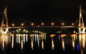HDR 澳洲悉尼 Anzac Bridge 夜景壁纸 澳洲悉尼风景摄影集 人文壁纸