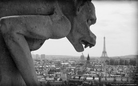 纯粹的光影美学 人文建筑黑白摄影壁纸 Nosferatu Paris 巴黎吸血鬼石像桌面壁纸 纯粹的光影美学人文建筑黑白摄影壁纸 人文壁纸