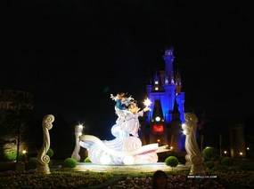 东京迪斯尼乐园夜景 二 迪士尼乐园卡通雕塑 Tokyo Disneyland Vacation Disneyland Night Scene 东京迪士尼乐园夜景之卡通雕塑篇 人文壁纸