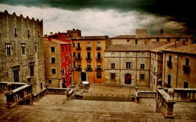 HDR 西班牙城市映像 怀旧风格 西班牙Girona 吉罗纳风景 HDR 西班牙城市映像 人文壁纸