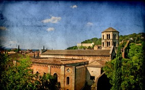 HDR 西班牙城市映像 怀旧风格 西班牙Girona 赫罗纳城市风景 HDR 西班牙城市映像 人文壁纸