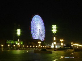 日本夜色摩天轮 Odaiba Ferris wheel 日本夜景摩天轮图片 Japan Travel Odaiba Ferris wheel Photo 日本夜景夜色摩天轮 人文壁纸