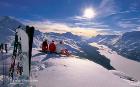 温泉与滑雪 瑞士冬季旅游景点壁纸 Corvatsch Graubuenden 科尔瓦奇峰图片壁纸 温泉与滑雪瑞士冬季旅游景点壁纸 人文壁纸