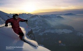 温泉与滑雪 瑞士冬季旅游景点壁纸 Stoos 滑雪胜地史多斯图片壁纸 温泉与滑雪瑞士冬季旅游景点壁纸 人文壁纸