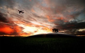 天堂之国 新西兰如画风光壁纸 1920 1200 新西兰风景 黄昏的飞机 新西兰风光(第二集) 人文壁纸