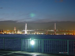 美丽东京湾彩虹大桥 夜色下的彩虹桥 Japan Travel Japan Tokyo Rainbow Bridge 夜色下的东京彩虹桥 人文壁纸