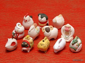  十二生肖陶瓷玩偶图片 Stock Photos of China ceramic zodiac 十二生肖陶瓷玩偶 12 chinese zodiac 摄影壁纸