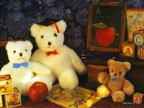 泰迪熊 Teddy Bear 壁纸系列 三 2004年年历 泰迪熊挂历图片扫描 Teddy bears Calendar Photo Scanning 泰迪熊Teddy Bear 壁纸(三) 摄影壁纸