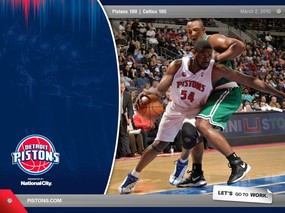 NBA 桌面壁纸 March 2 vs Celtics 桌面壁纸 2009-10赛季底特律活塞常规赛 体育壁纸