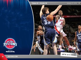 NBA 桌面壁纸 Jan 27 vs Grizzlies 桌面壁纸 2009-10赛季底特律活塞常规赛 体育壁纸