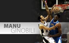 NBA  20 Manu Ginobili <br> 2009-10赛季圣安东尼奥马刺常规赛桌面壁纸 体育壁纸