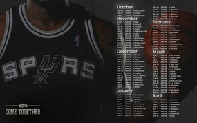 NBA  2009 10 Schedule 2009-10赛季圣安东尼奥马刺常规赛桌面壁纸 体育壁纸