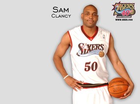 NBA壁纸  前76人队NO 50 Sam Clancy 壁纸 Sam Clancy Desktop 费城76人队官方桌面壁纸 体育壁纸