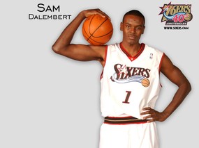 NBA壁纸  76人队NO 1 萨缪尔 戴勒姆波特壁纸 Samuel Dalembert Desktop 费城76人队官方桌面壁纸 体育壁纸