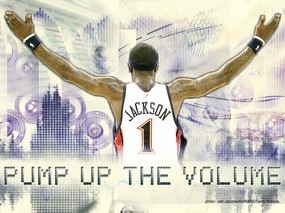 NBA壁纸  勇士队NO 1 斯蒂芬 杰克逊壁纸 Stephen Jackson Desktop 金州勇士队07-08赛季官方桌面壁纸 体育壁纸