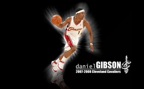 NBA壁纸  骑士队NO 1 丹尼尔 吉布森壁纸 Daniel Gibson Desktop 克里夫兰骑士队07-08赛季桌面壁纸 体育壁纸