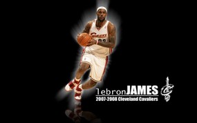 NBA壁纸  骑士队NO 23 勒布朗 詹姆斯壁纸 LeBron James Desktop 克里夫兰骑士队07-08赛季桌面壁纸 体育壁纸