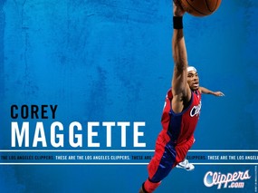 NBA壁纸  快船队NO 50 科里 马盖蒂壁纸 Corey Maggette Desktop 洛杉矶快船队官方桌面壁纸 体育壁纸