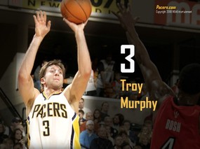 NBA壁纸  步行者队NO 3 特罗伊 墨菲壁纸 Troy Murphy Desktop 印第安纳步行者队官方桌面壁纸 体育壁纸