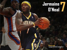 NBA壁纸  步行者队NO 7 杰梅因 奥尼尔壁纸 Jermaine O Neal Desktop 印第安纳步行者队官方桌面壁纸 体育壁纸