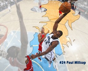 NBA  PAUL MILLSAP桌面壁纸 犹他爵士队2008-09赛季官方桌面壁纸 体育壁纸