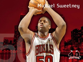 NBA壁纸  前公牛队NO 50 迈克尔 斯维特尼壁纸 Michael Sweetney Desktop 芝加哥公牛队官方桌面壁纸 体育壁纸