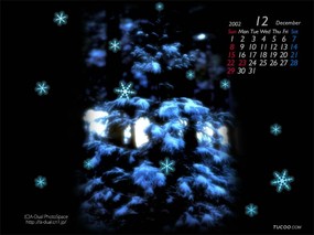  12月份月历桌面壁纸 December Desktop Calendar 2002年12月月历壁纸 月历壁纸