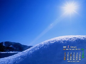 2月份月历桌面壁纸 February Desktop Calendar 2003年2月月历壁纸 月历壁纸