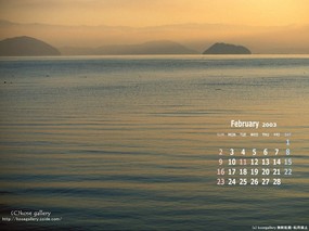  2月份月历桌面壁纸 February Desktop Calendar 2003年2月月历壁纸 月历壁纸