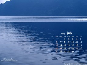  7月份月历桌面壁纸 July Desktop Calendar 2003年7月月历壁纸 月历壁纸