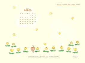 2004年4月份月历壁纸 2004年4月月历图片 April 2004 Calendar 2004年4月月历壁纸 月历壁纸