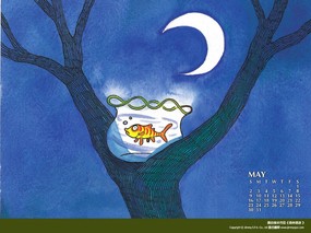 2004年5月份月历壁纸 2004年4月月历图片 May 2004 Calendar 2004年5月月历壁纸 月历壁纸