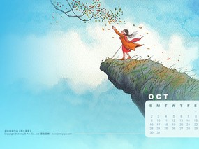  2005年10月月历图片 October 2005 Calendar 2005年10月份月历壁纸 月历壁纸