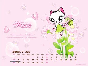  2005年7月月历图片 July 2005 Calendar 2005年7月份月历壁纸 月历壁纸