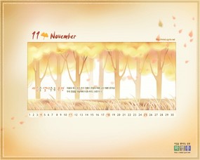  2007年11月月历壁纸 November 2007 Calendar 2007年11月份月历壁纸 月历壁纸