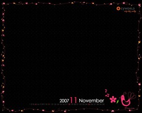  2007年11月月历壁纸 November 2007 Calendar 2007年11月份月历壁纸 月历壁纸