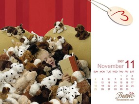  2007年11月月历图片 November 2007 Calendar 2007年11月份月历壁纸 月历壁纸