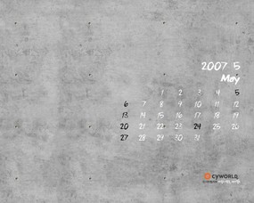 2007年5月份月历图片 May Desktop Calendar 2007年5月月历壁纸 月历壁纸