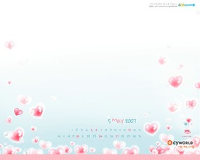  2007年5月份月历图片 May Desktop Calendar 2007年5月月历壁纸 月历壁纸