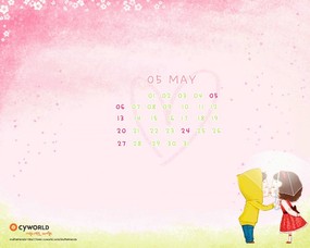  5月份卡通月历壁纸 May Desktop Calendar 2007年5月月历壁纸 月历壁纸
