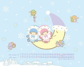 2009年12月份月历壁纸 韩国卡通月历 12月份月历壁纸 2009年12月份圣诞节月历壁纸 月历壁纸