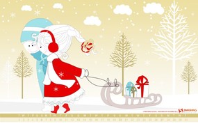  圣诞节月历 圣诞主题设计月历 1920 1200 2009年12月圣诞节月历壁纸 月历壁纸