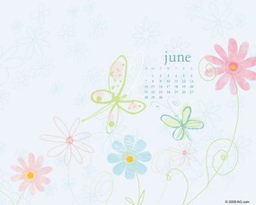  June 2009 Calendar wallpapers 2009年6月月历壁纸 月历壁纸