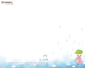  韩国Cyworld 6月月历 2009年6月月历壁纸 月历壁纸