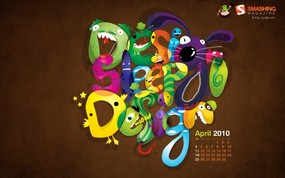  2010年4月份CG设计宽屏月历 2010年4月份宽屏月历 月历壁纸
