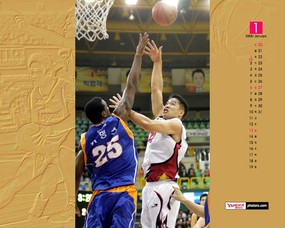  1月月历壁纸 篮球运动 YAHOO韩国1月份月历壁纸 月历壁纸