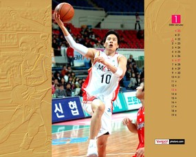  1月月历壁纸 篮球运动 YAHOO韩国1月份月历壁纸 月历壁纸