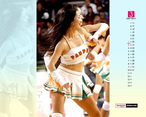  3月月历壁纸 韩国啦啦队比赛 YAHOO韩国3月份月历壁纸 月历壁纸