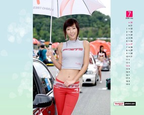  7月壁纸 韩国赛车宝贝 YAHOO韩国7月份月历壁纸 月历壁纸
